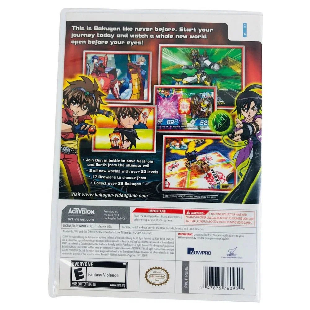 Bakugan Battle‎ Brawlers Video Game Nintendo WII Complete Disc Manual Case Works
